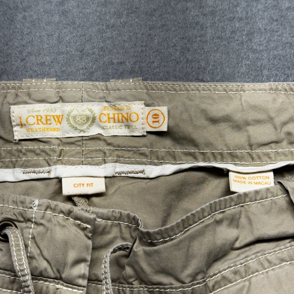 J. Crew Chino City Fit Pants Womens 10 Khaki Tan Cotton Cropped Cuffed Capris - Picture 2 of 7